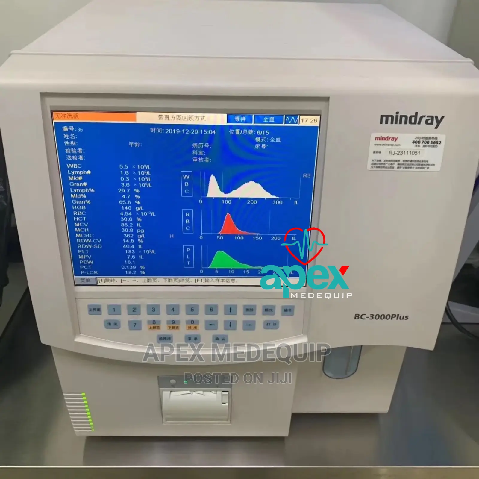 Hematology Analyzer 3-Parts