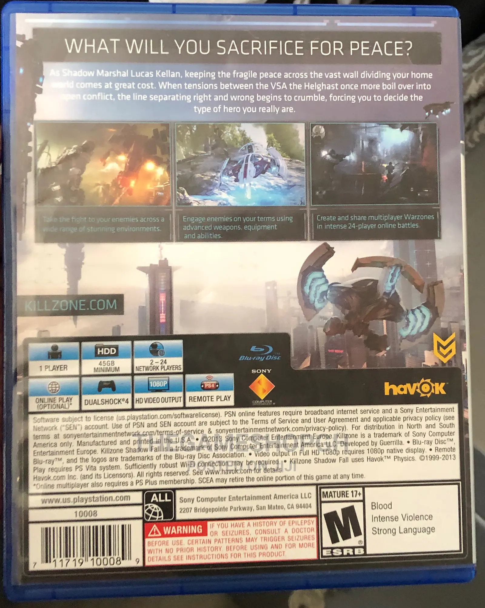 Kill Zone Shadow Fall Ps4