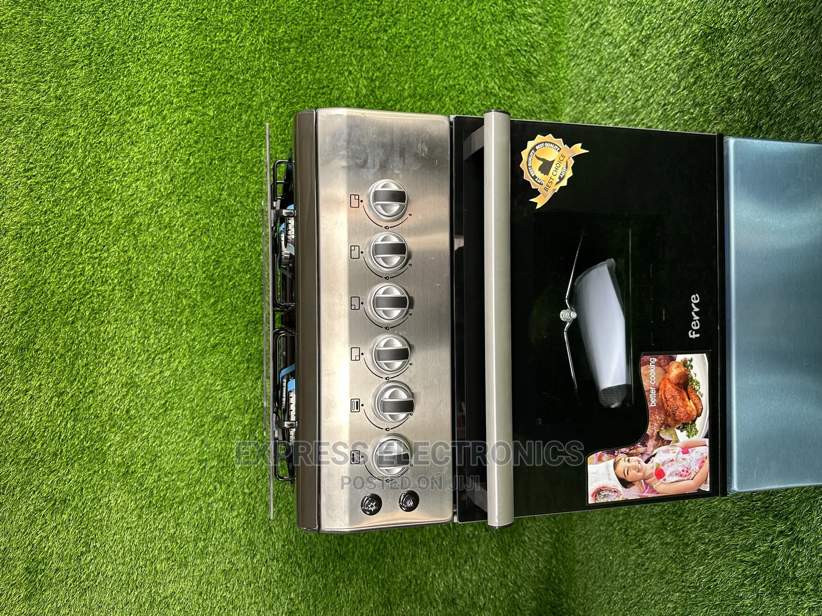 Design in Italy 50/60 New Line 4burner Grey Gas Cooker Oven