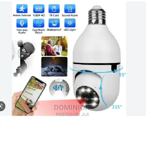Wifi Wireless Light Bulb Camera 1080p 360 Degree 2.4ghz Dome