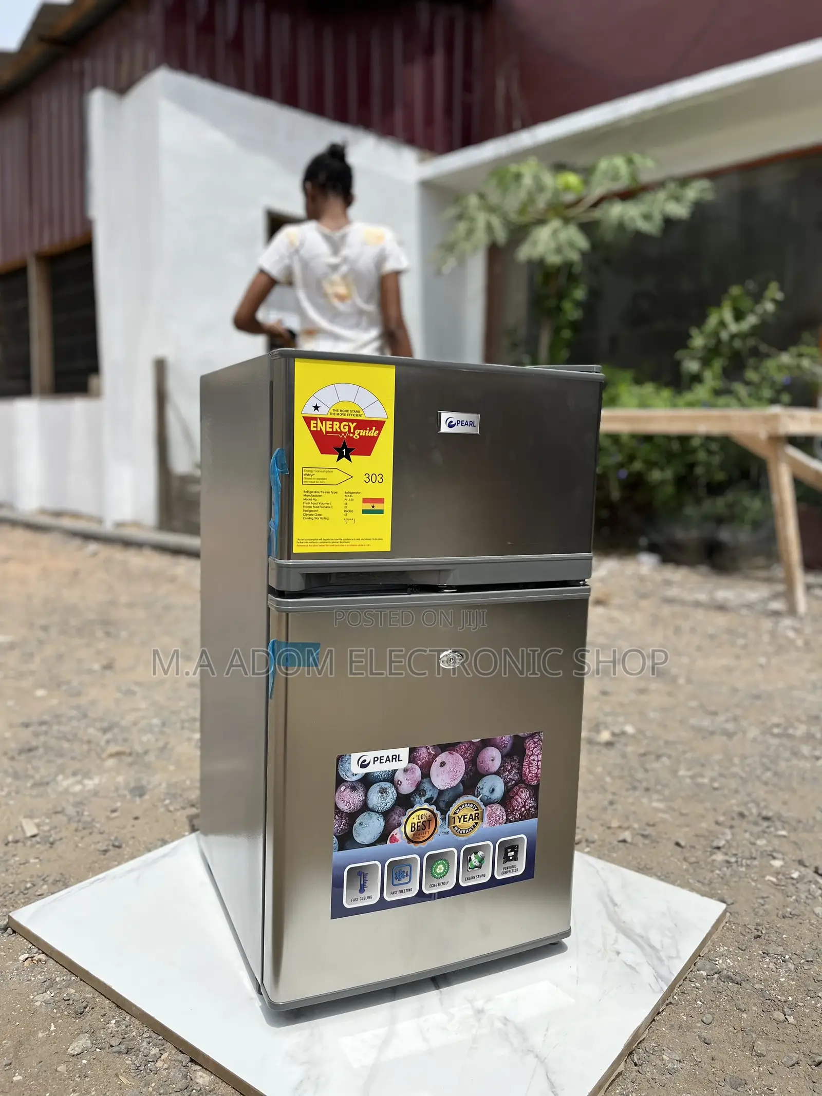 Low Energy Consumption Pearl Double Door Fridge