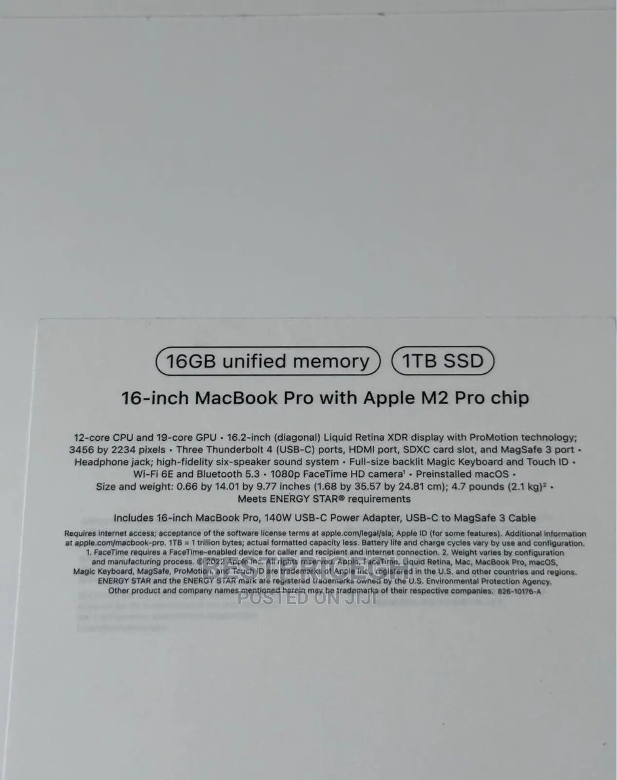 New Laptop Apple MacBook Pro 2023 M2 16GB Apple M2 SSD 1T
