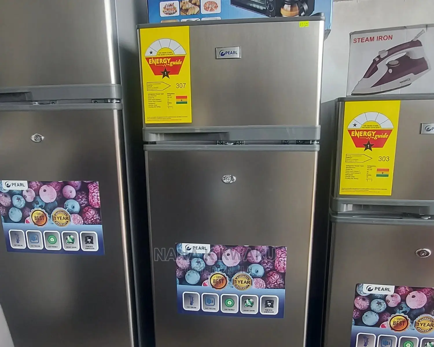 Pearl Pf16 Double Door Fridge With Top Freezer
