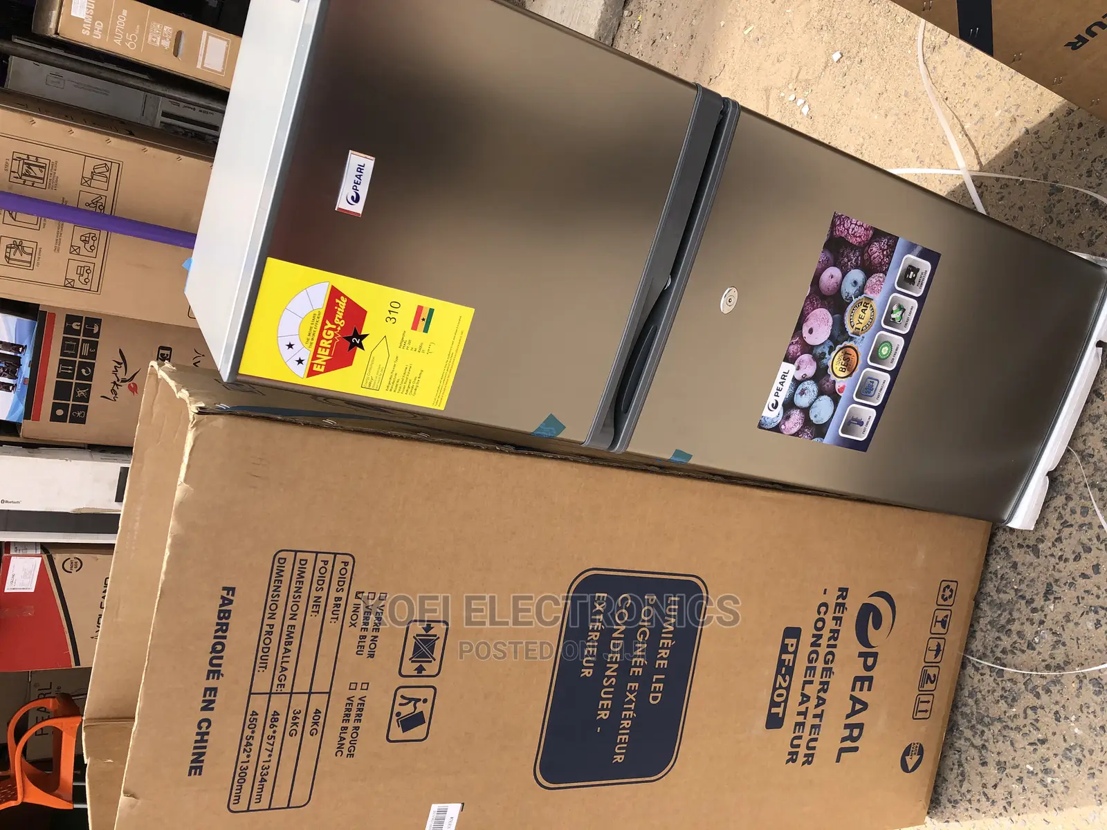 Pearl PF-20T Double Door Refrigerator(Elegant Grey Color)