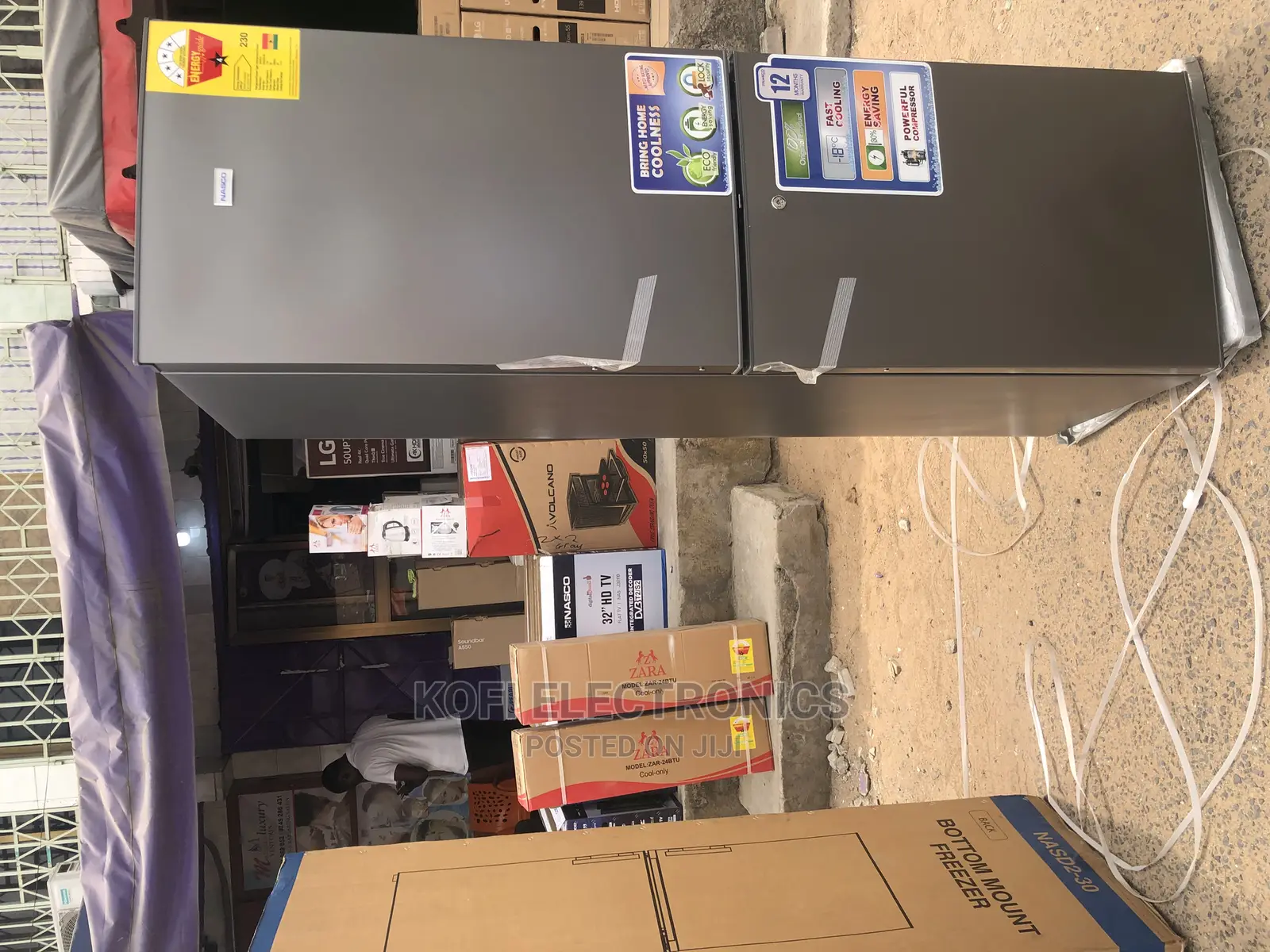 Elegant Gray Color Nasco 226ltr Bottom Freezer Refrigerator