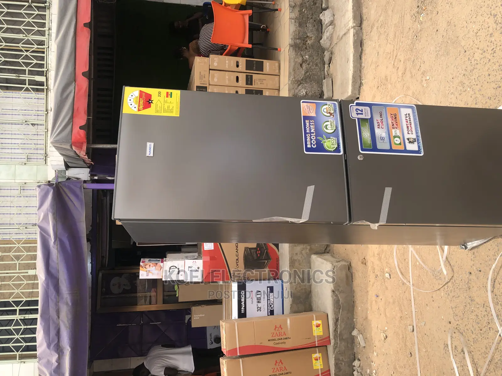 (Gray Surface) Nasco 226ltr Bottom Freezer Refrigerator