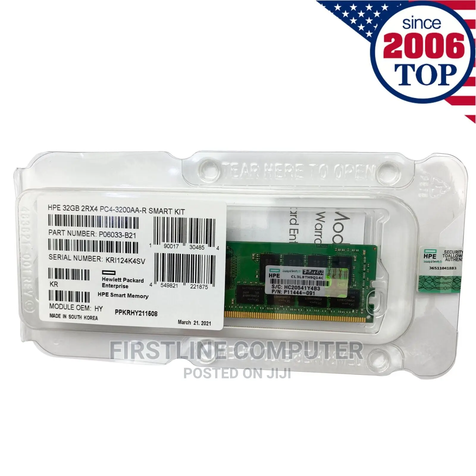 HPE 32GB (1x32gb) Dual Rank X4 DDR4-3200 CAS-22-22-22 Regist