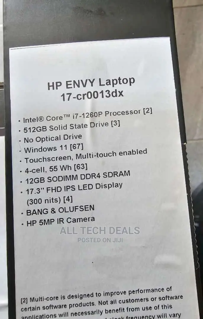 New Laptop HP Envy 17 16GB Intel Core I7 SSD 512GB