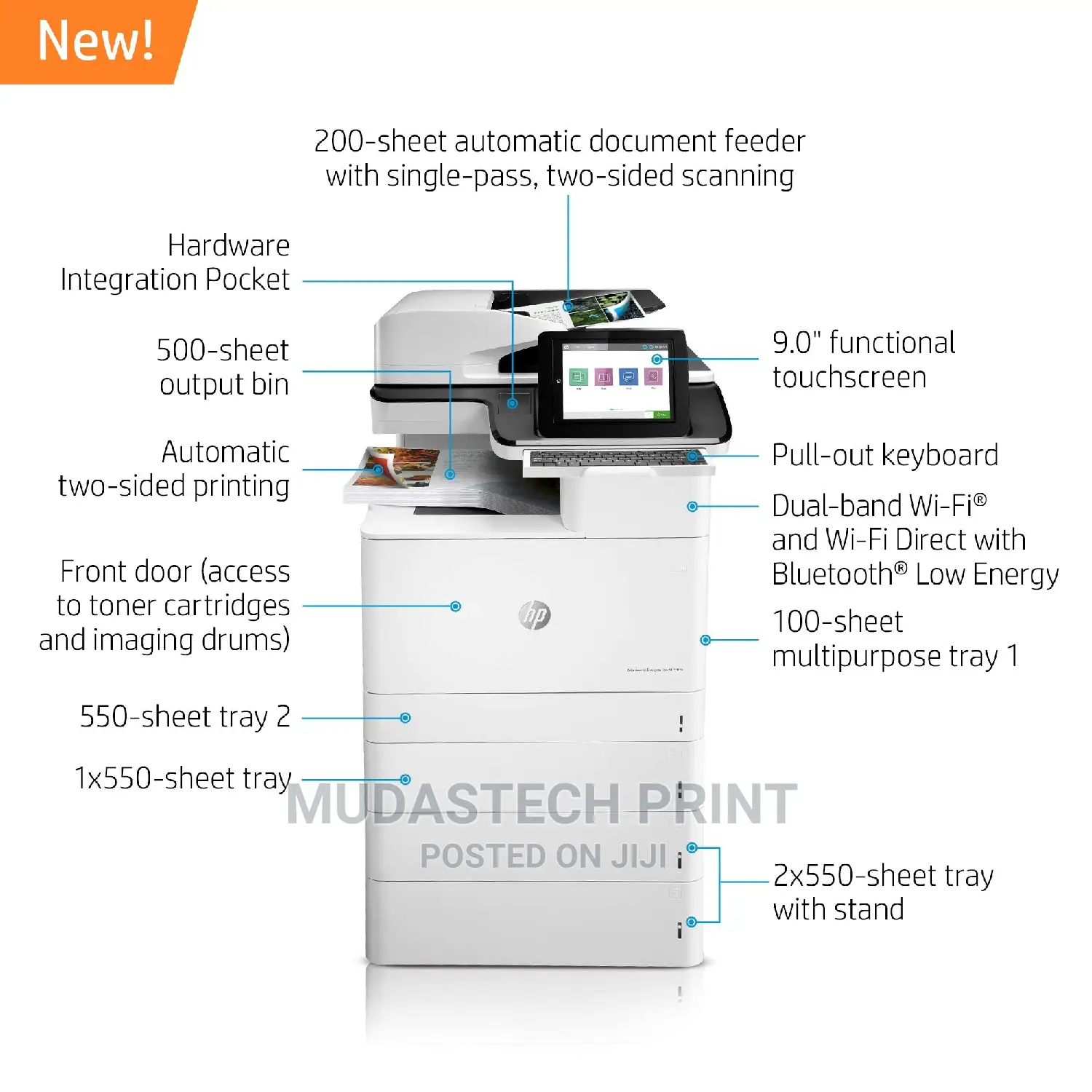 Hp Laserjet Managed Flow E7555 A4 Wireless Color Photocopy
