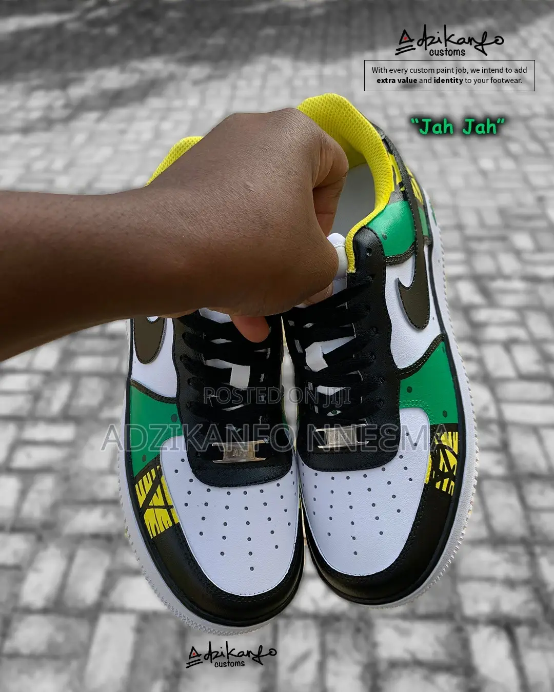 "Jah Jah" (Custom-Made Sneakers by Adzikanfo Customs)