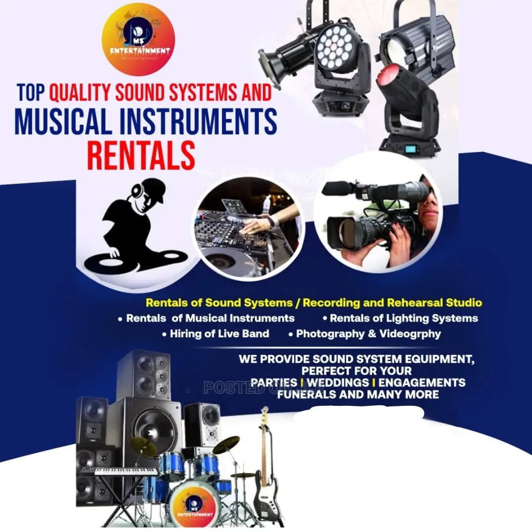 Top Quality Sound System Musical Instruments Rentals.