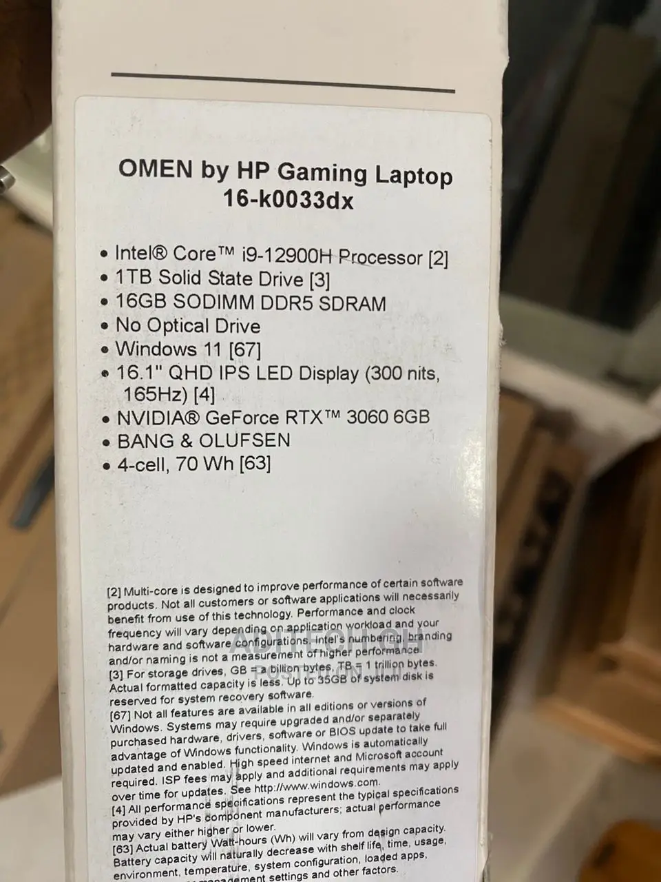 New Laptop HP Omen 16 16GB Intel Core I9 SSD 1T