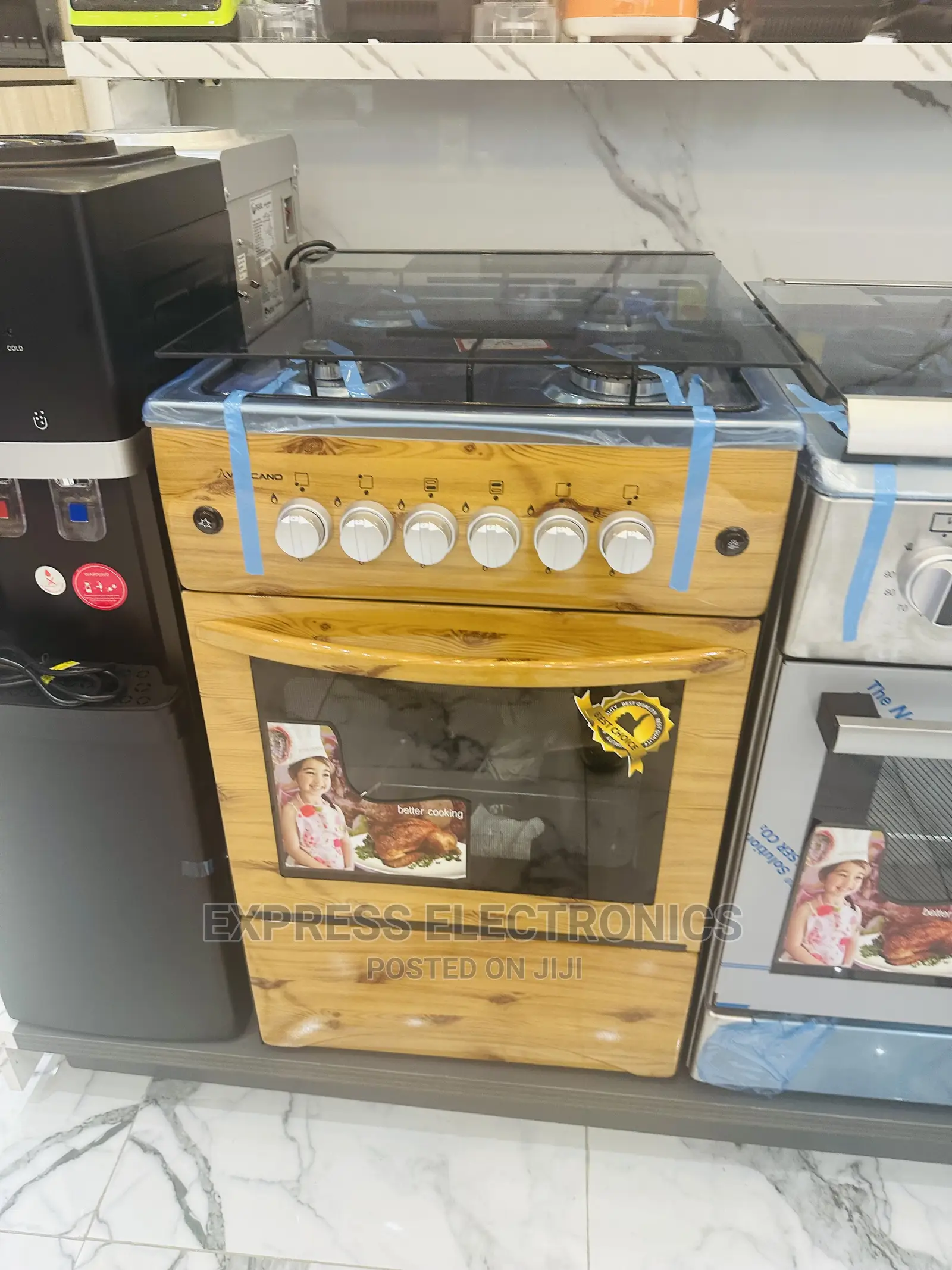 Light Wooden(Ignition) 4 Gas Burner, Auto Ignition Oven