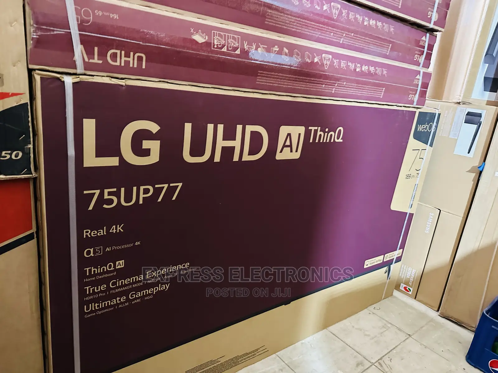 LG Classic Black Tv UHD 75”Series Up77 Ultra Modern