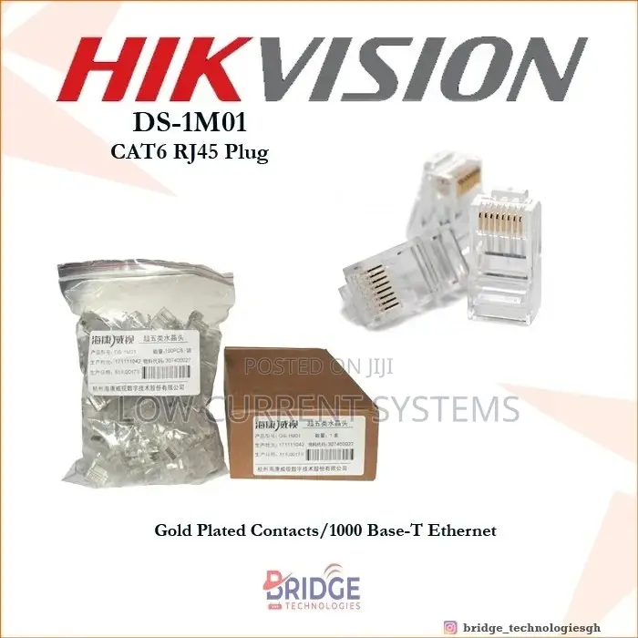 Hikvision RJ45 Cat6 Plugs Full Copper Alloy Gold Plated