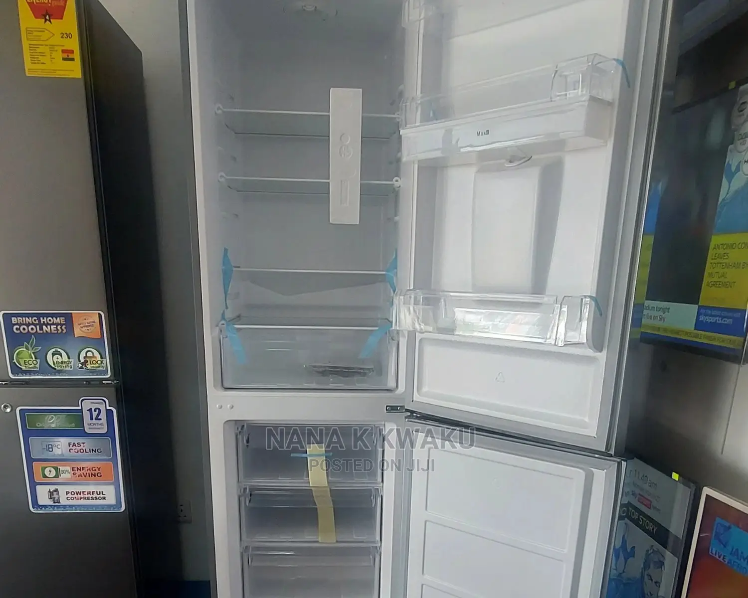 Nasd2-40 Nasco Double Door Fridge With Bottom Freezer/W.D
