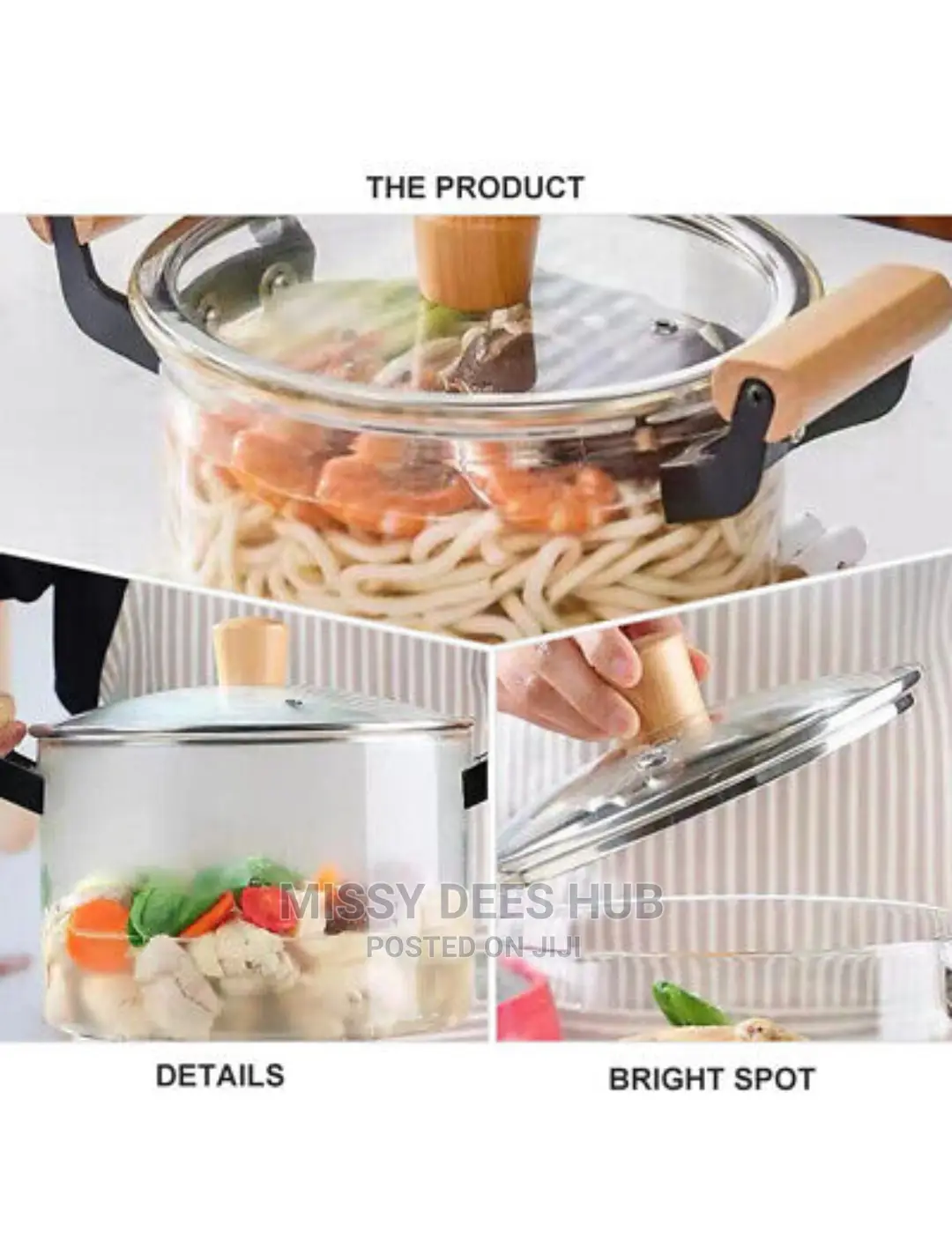 2.5L Transparent Glass Cooking Pot