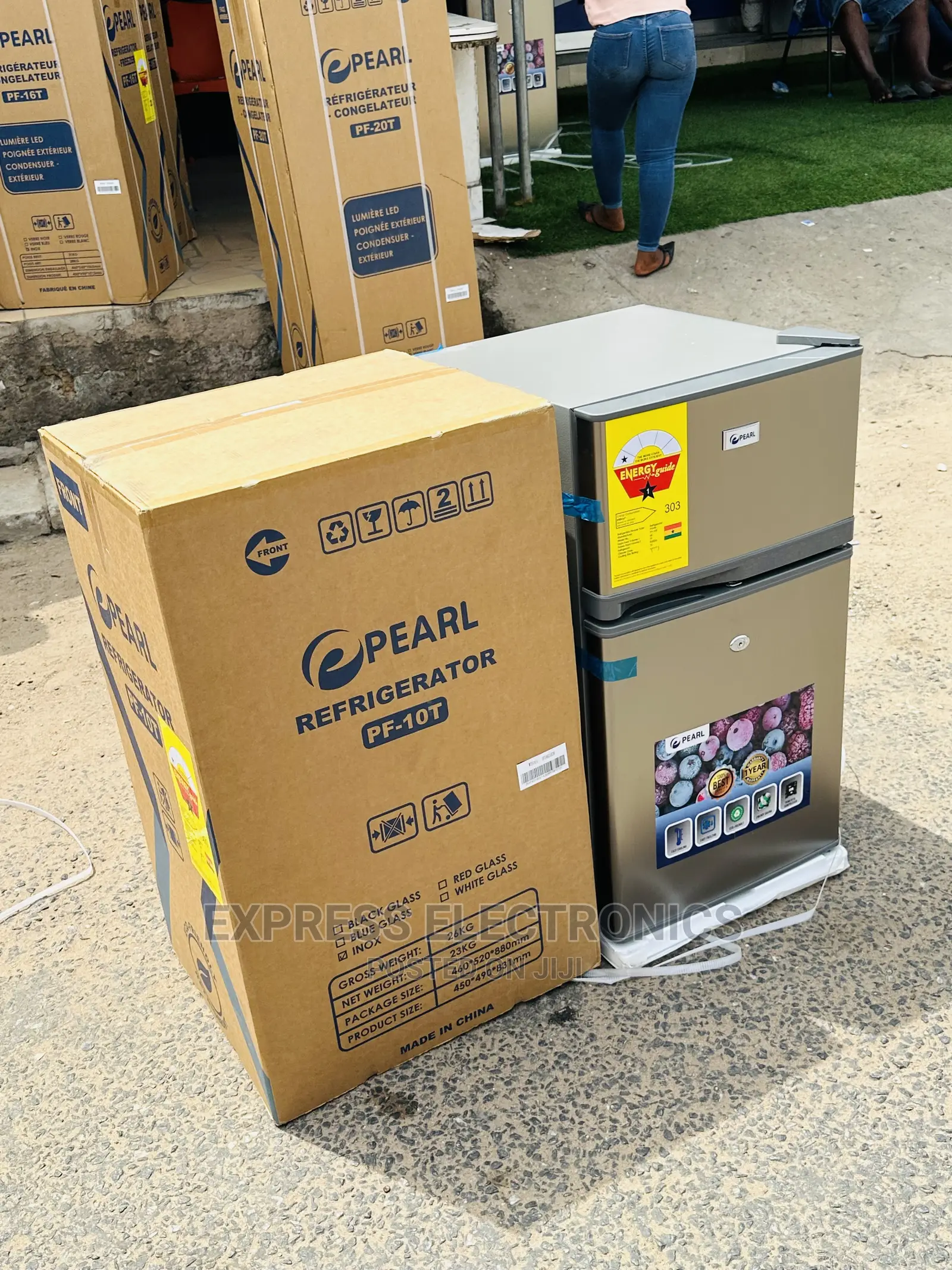 Pearl 10T Compact Fridge 2door Tampered Glass Shelves