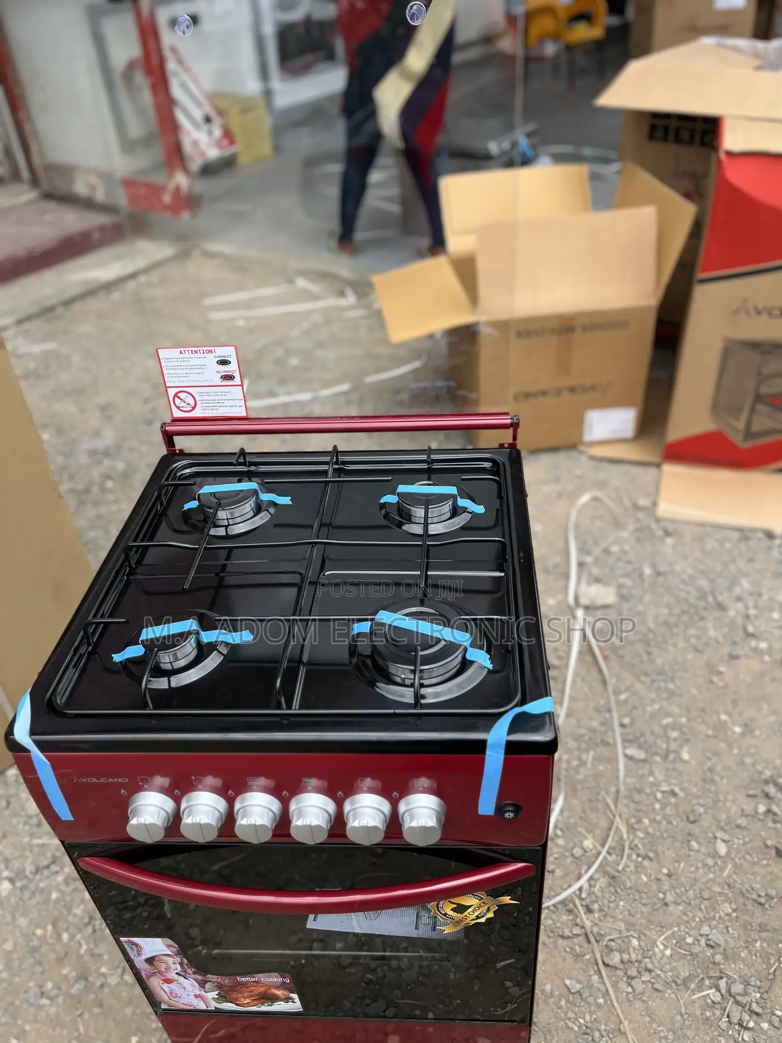 Volcano 4 Burner Gas Cooker With Oven Grill