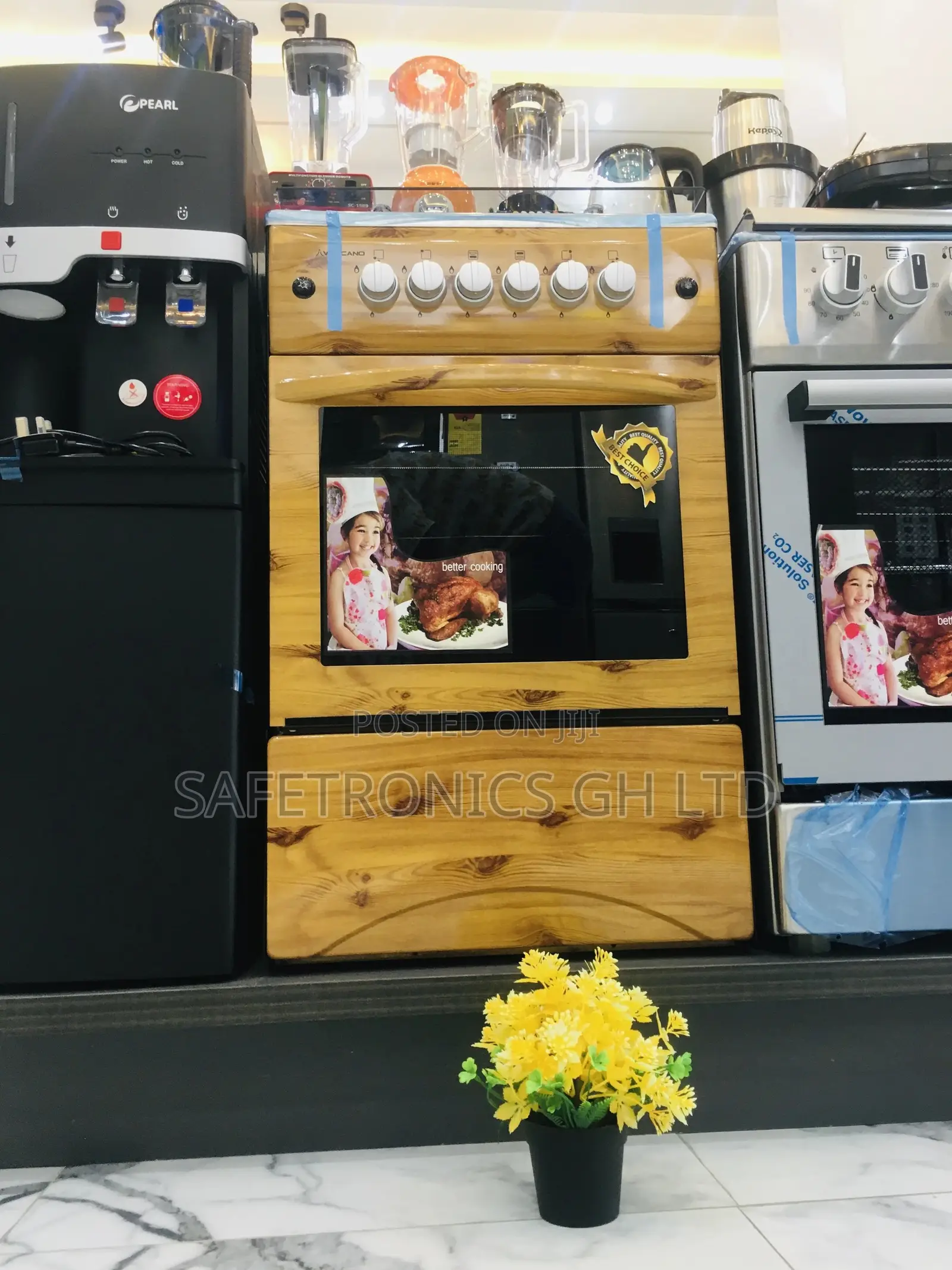 4 Burner Gas Cooker 50×50 Oven and Grill Light Wooden