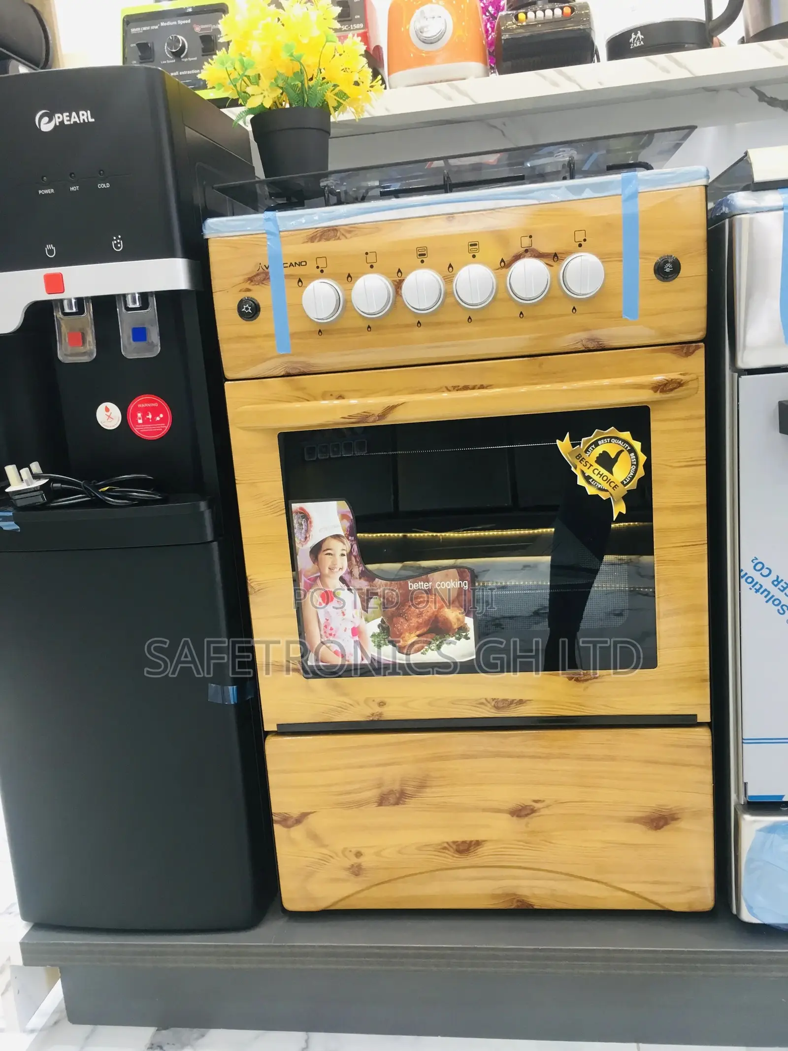Light Wooden 4 Burner Gas Cooker 50×50 Oven and Grill