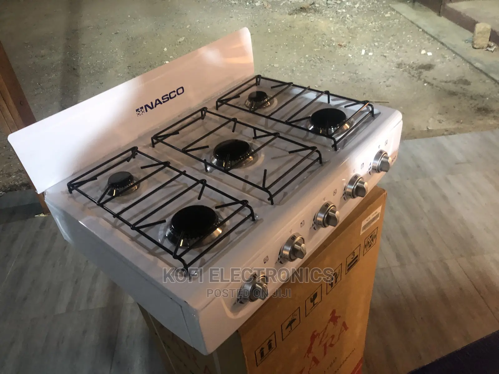 Stainless Steel Nasco 5 Burner Gas Stove With 2 Shelve Stand