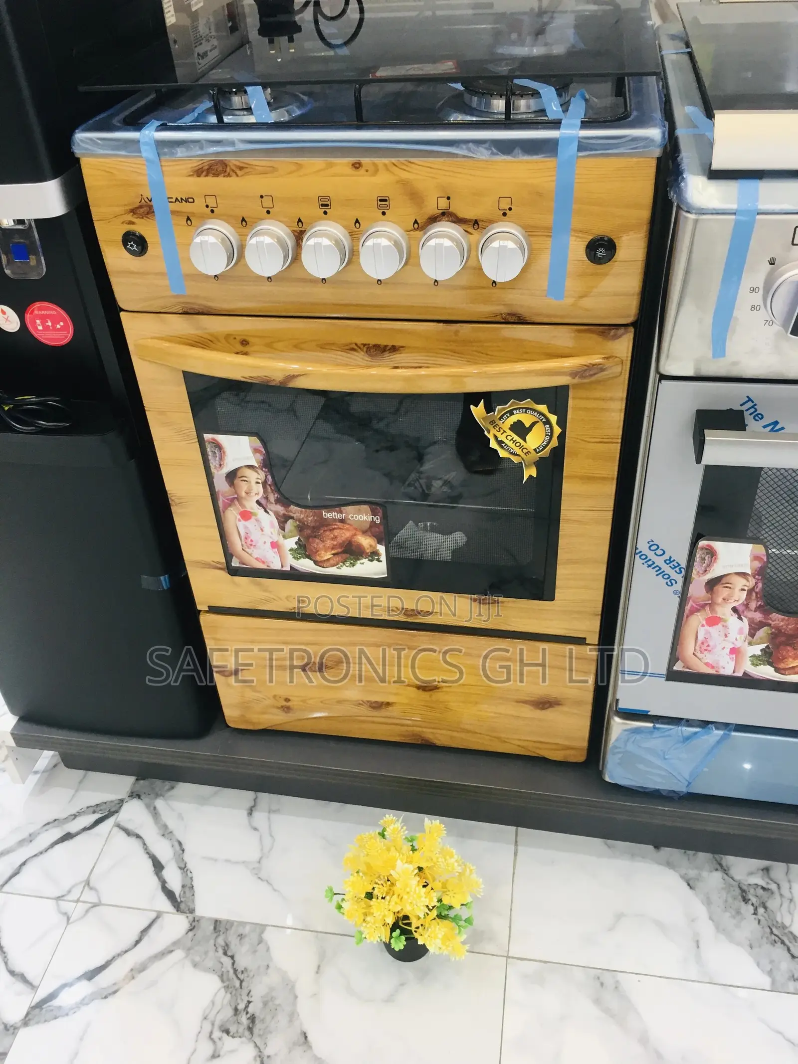 Light Wooden 4 Burner Gas Cooker 50×50 Oven and Grill