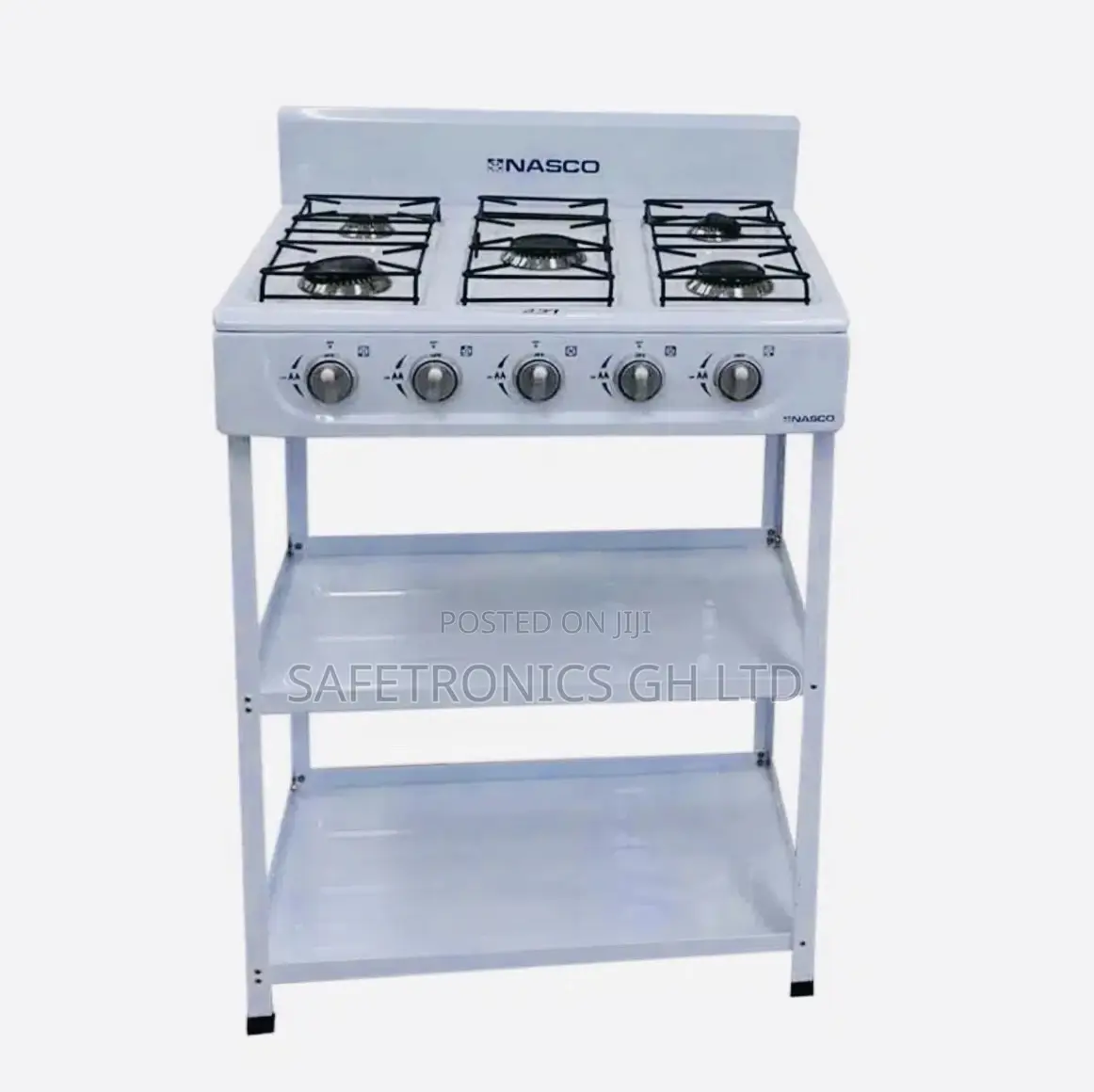 Nasco 5 Burner Gas Stove With 2 Shelve Stands NASGS-K5CSS-S