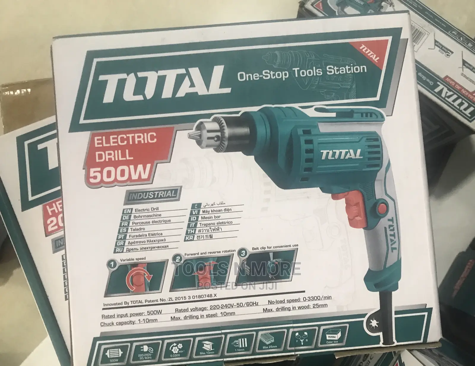 TOTAL Electric Drill (500W) -Keyed