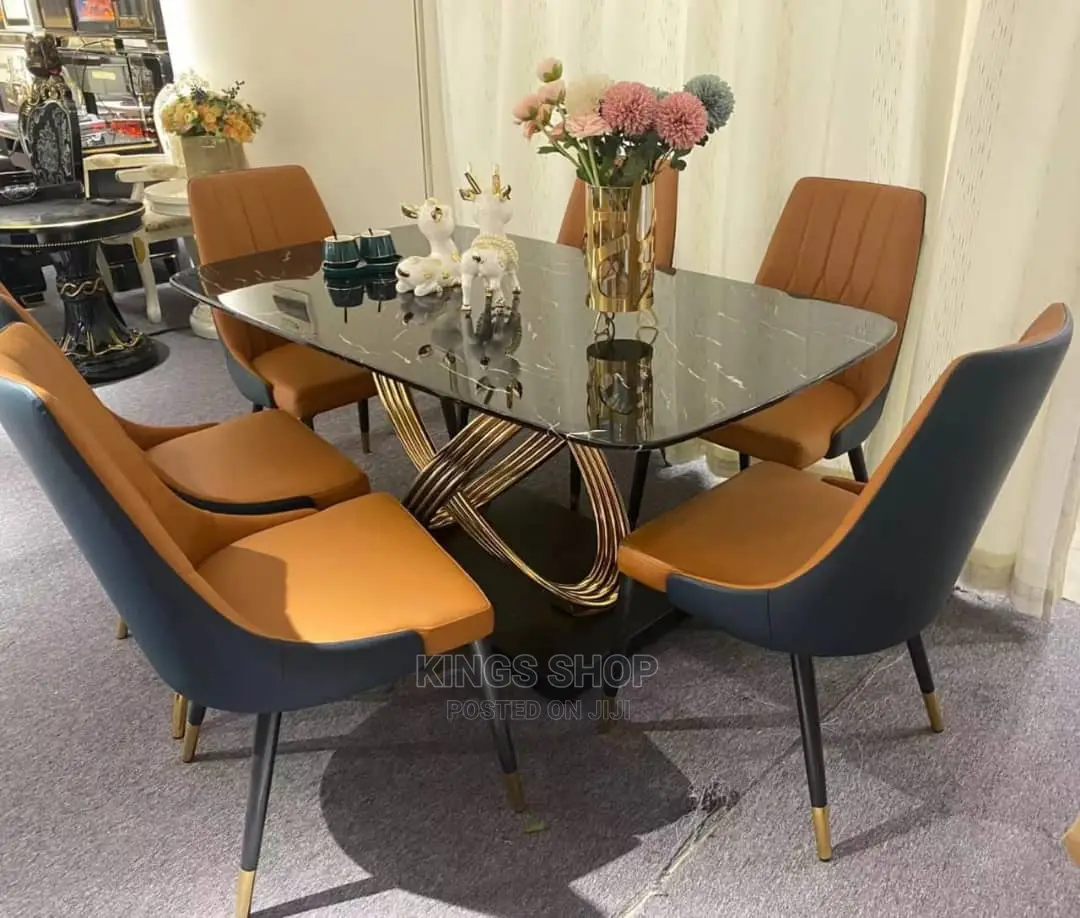 Executive Solid Marble Dining Set 6 Chairs