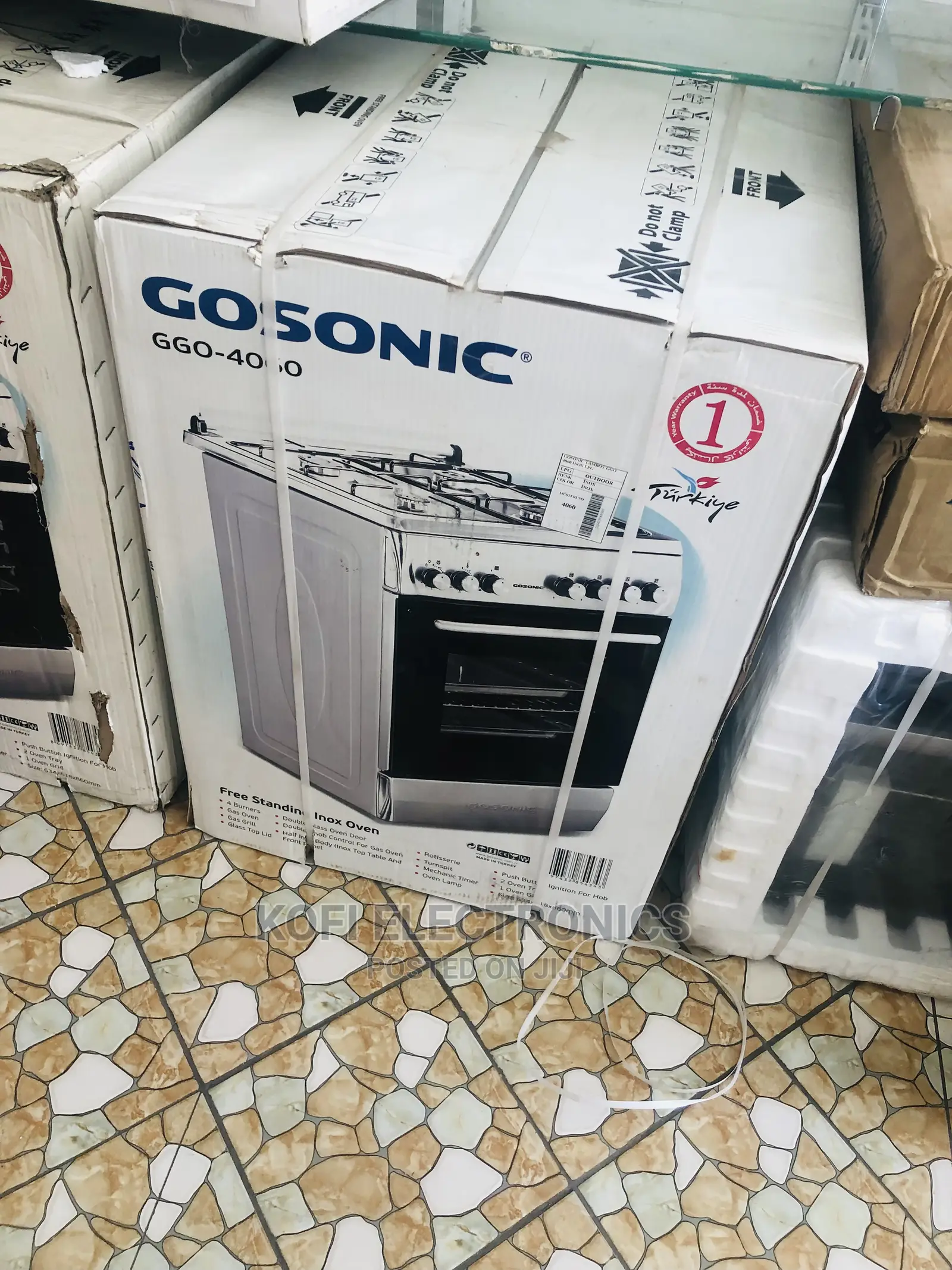 Turkish Gosonic GGO-4060 60x60 Free Standing Glass Door Oven