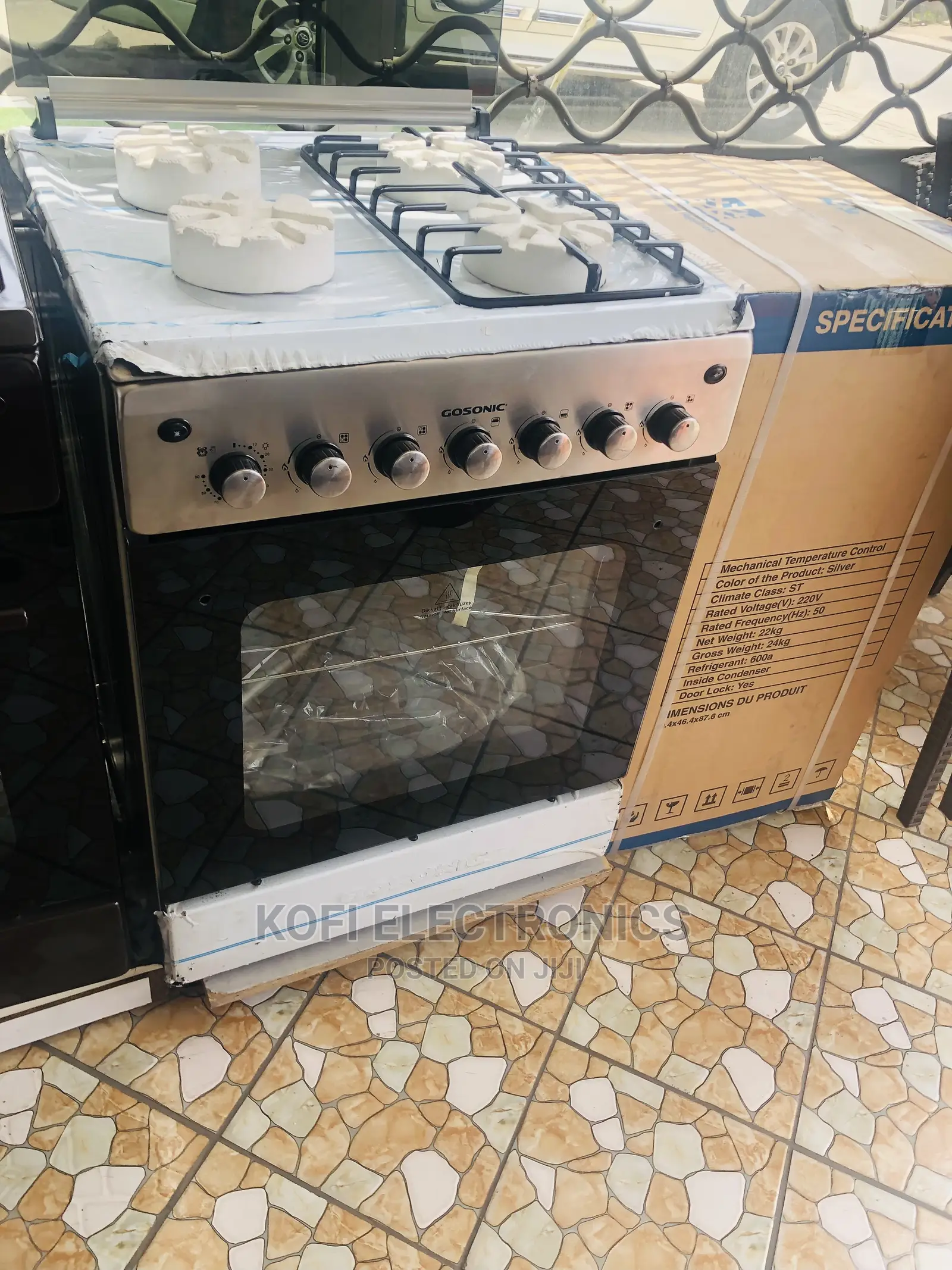 Silver Gosonic GGO-4060 60x60 Free Standing Glass Door Oven
