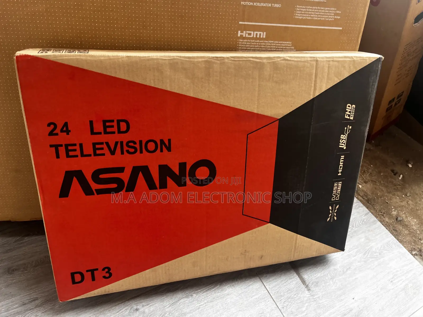 Easy Operation Asano 24′′ Digital Satellite HD TV – Black