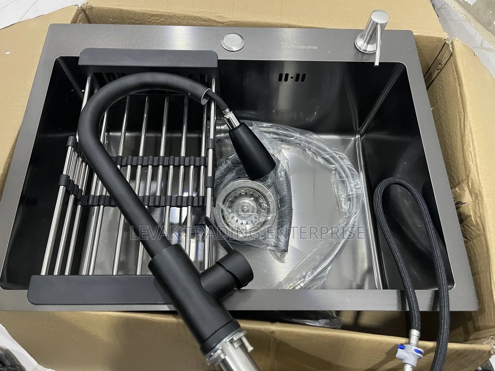 Black Kitchen Sink - Pull Out Faucet- Matte Black Sink