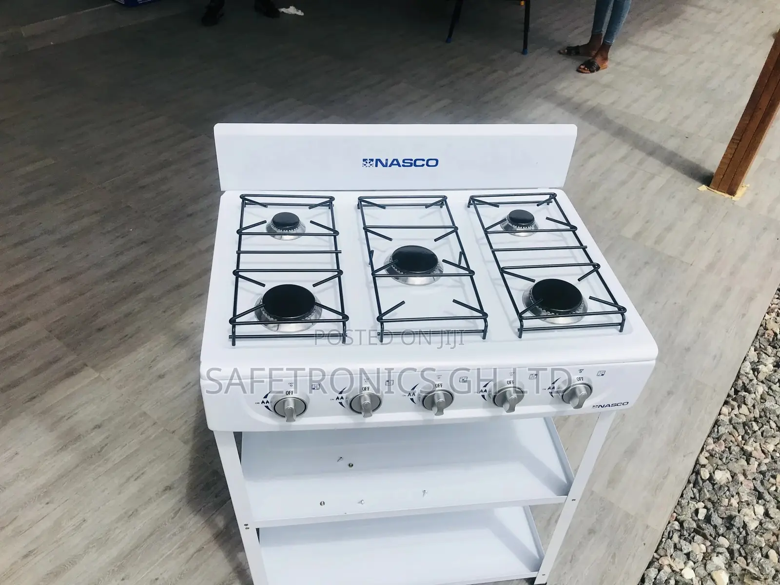 Nasco 5 Burner Gas Stove With 2 Shelve Stands NASGS-K5CSS-S