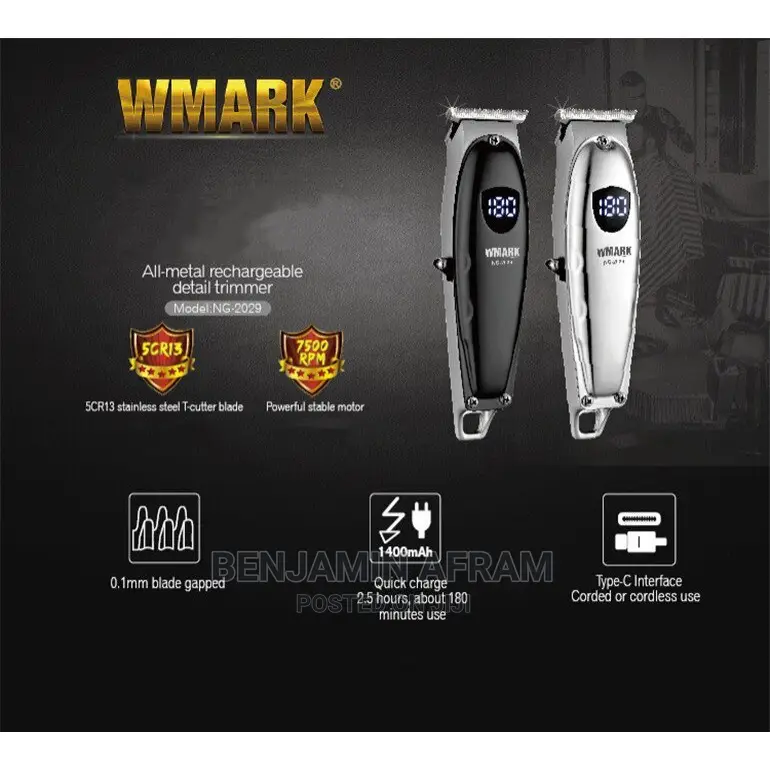 All Metal Rechargeable Detailer Hair Clipper