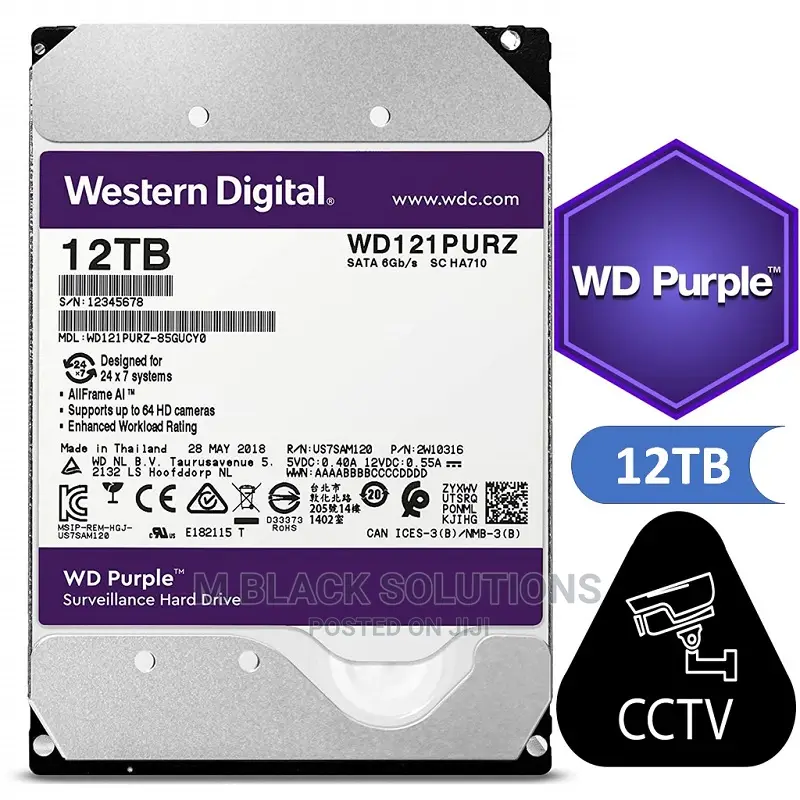 Wd Purple 12tb Surveillance Internal Drive