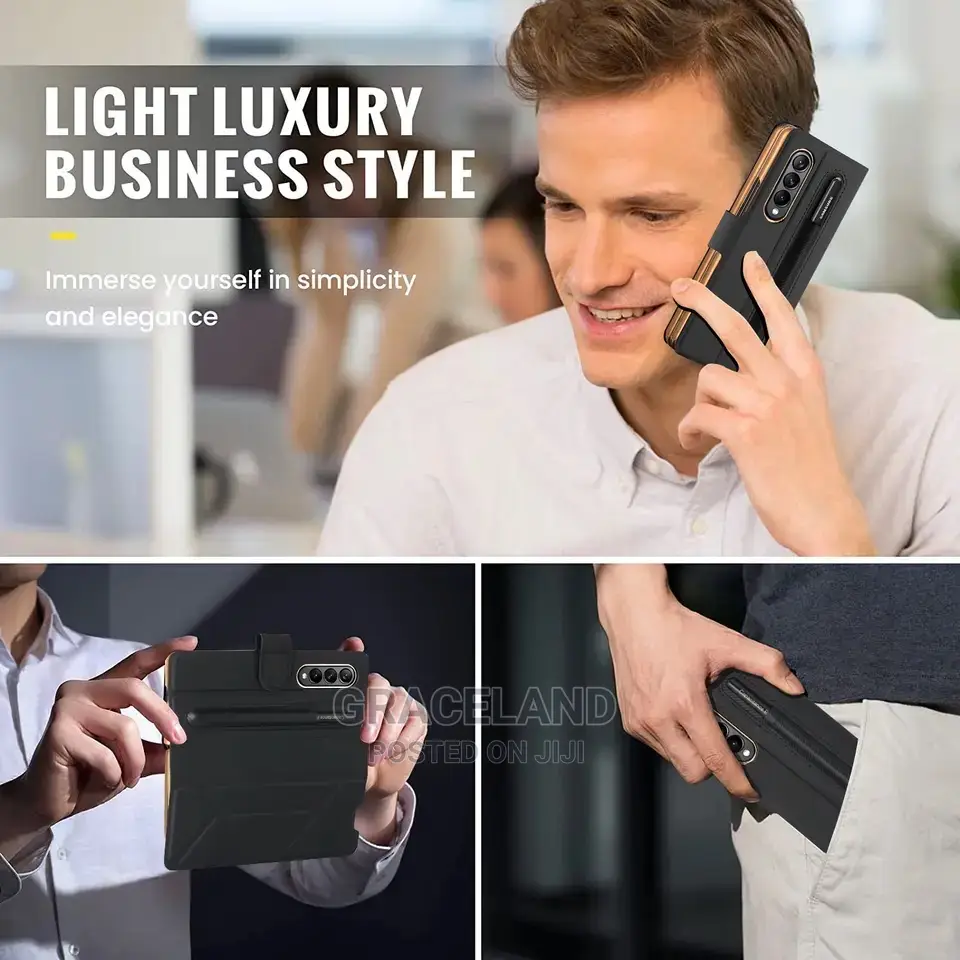 This Is Original Leather Cases for Samsung Z Fold 4 Luxury