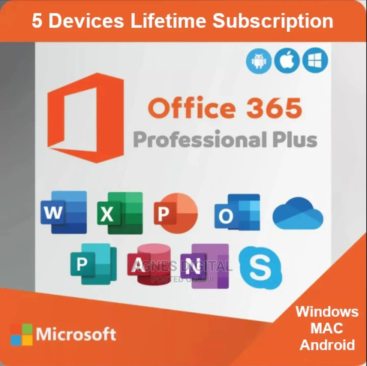 Microsoft Office 365 Account Valid for 5 Devices Lifetime