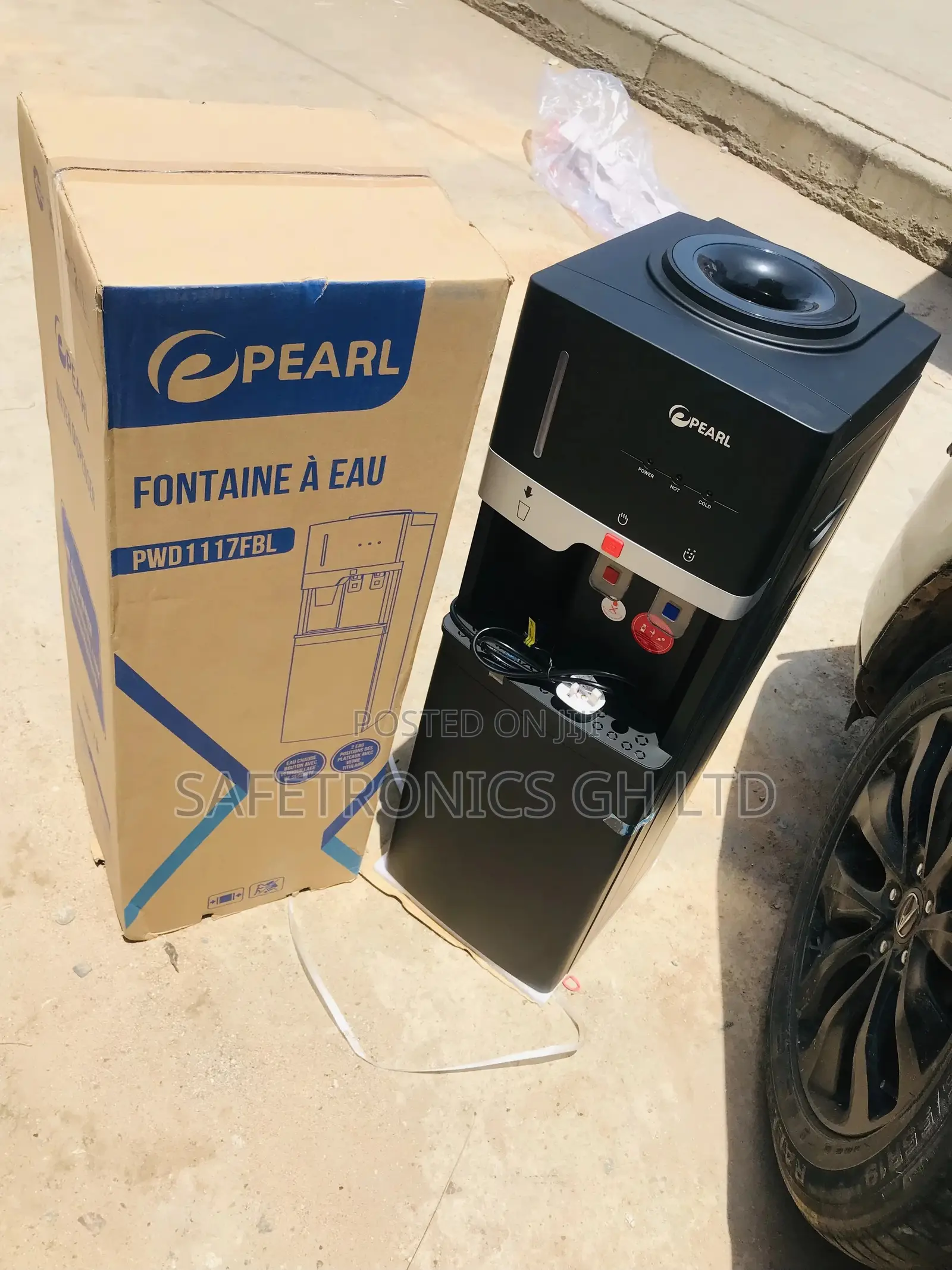 Pearl Water Dispenser With Fridge – Black PWD-1117FBL