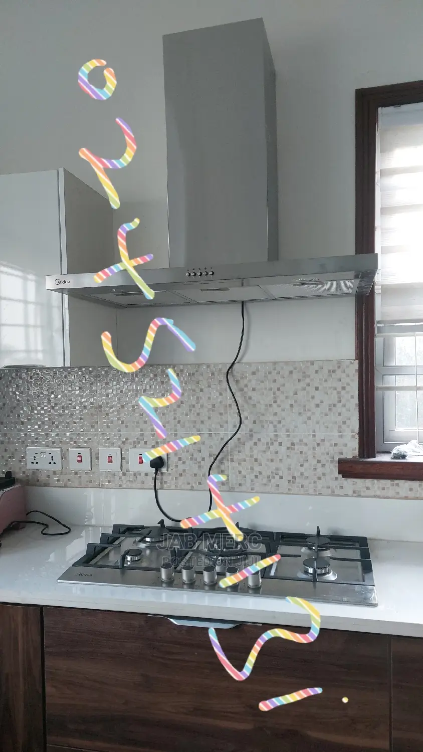 Silver 90 X 60cm Kitchen Extractor Hood and Gas Hob Stove