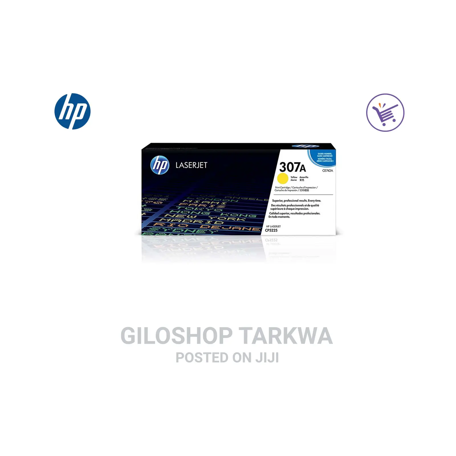 HP 307A Yellow Original Laserjet Toner Cartridge, CE742A
