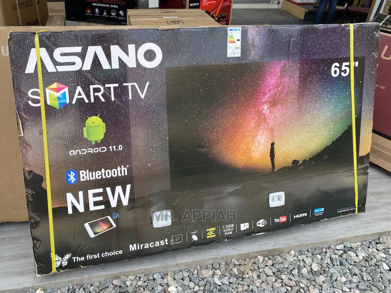 Asano 65” Tv With Smart Watch, Tvs, Audio and Video.