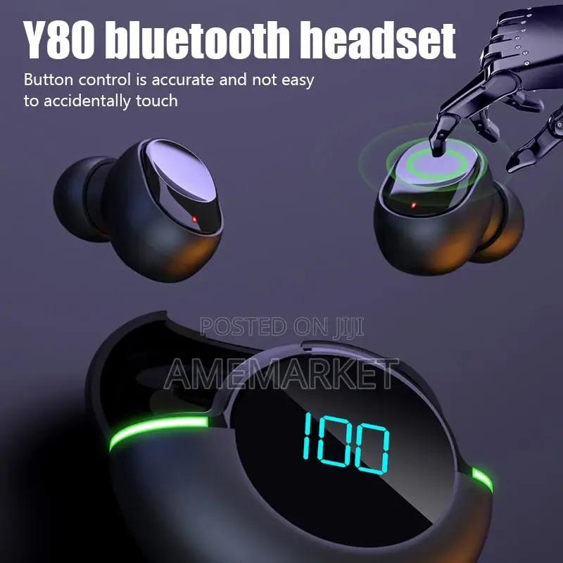 Y80 Wireless Bluetooth Earphones Sport Waterproof Headphones