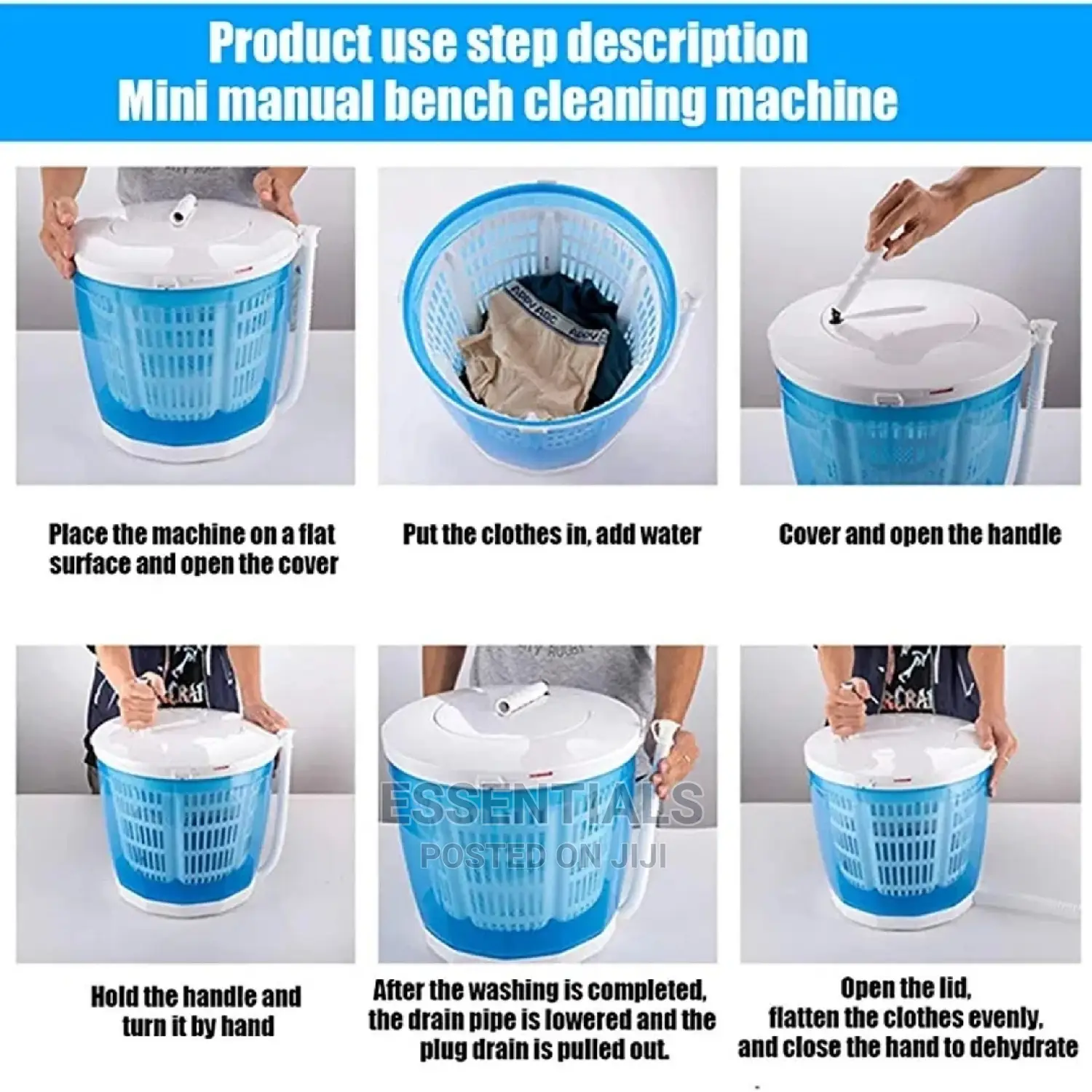 Portable Manual Non-Electric Washing Machine and Spin Dryer
