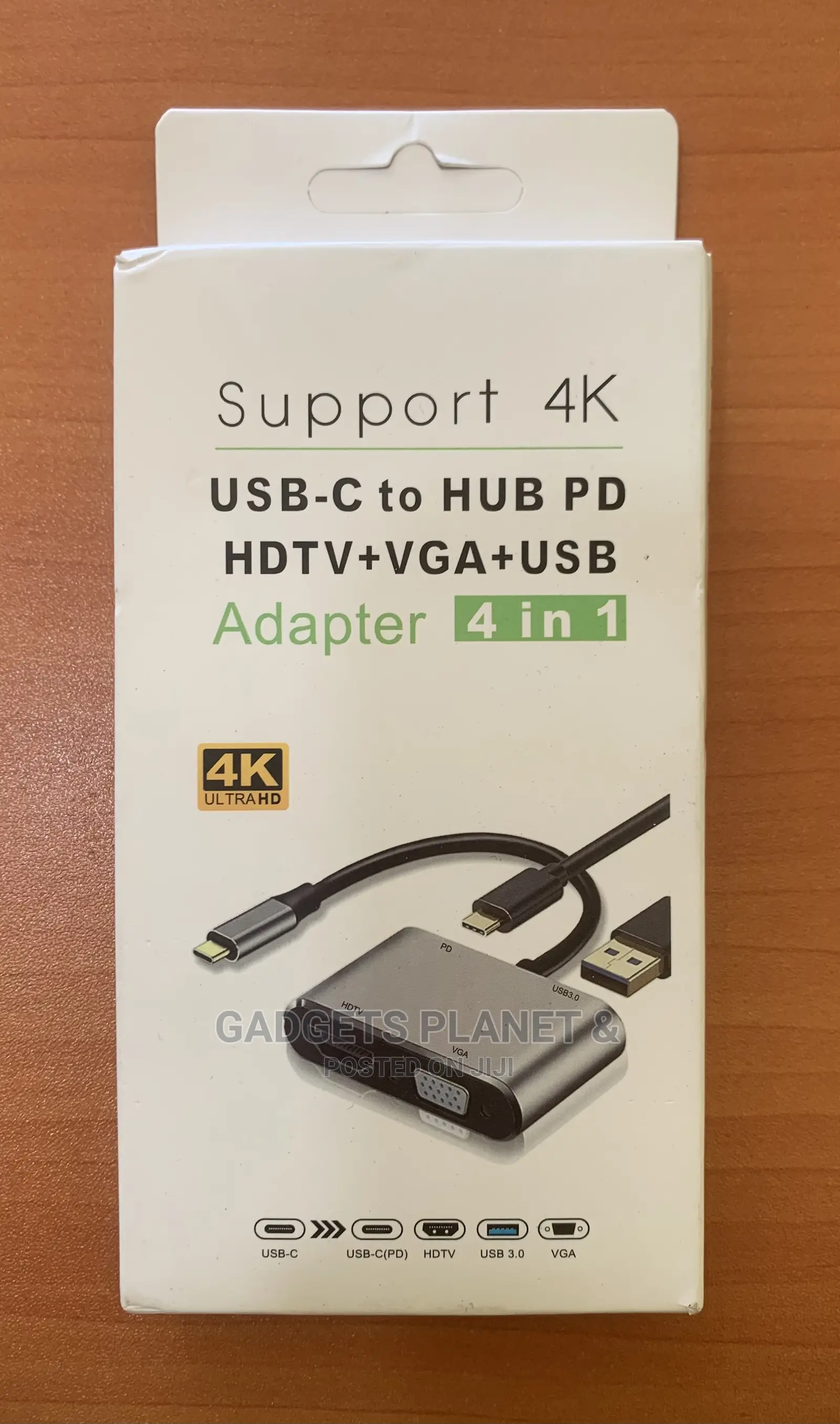 4 in 1 USB C to HUB PD + HDTV + VGA + USB 3.0 -