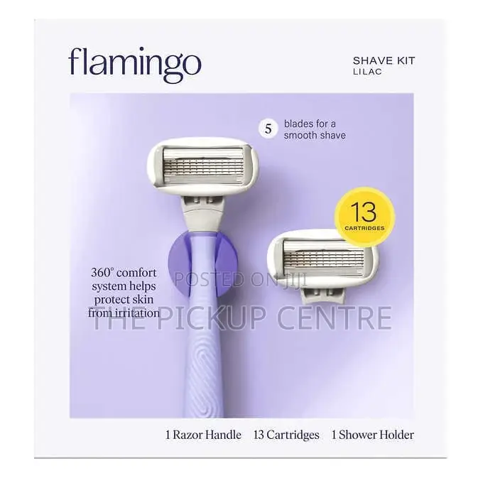 Flamingo Shave Kit Lilac 1 Razor Handle With 13 Cartridges