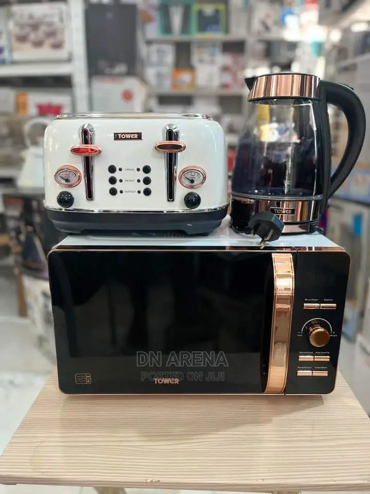 Tower Microwave, Kettle and Pop Up Toaster