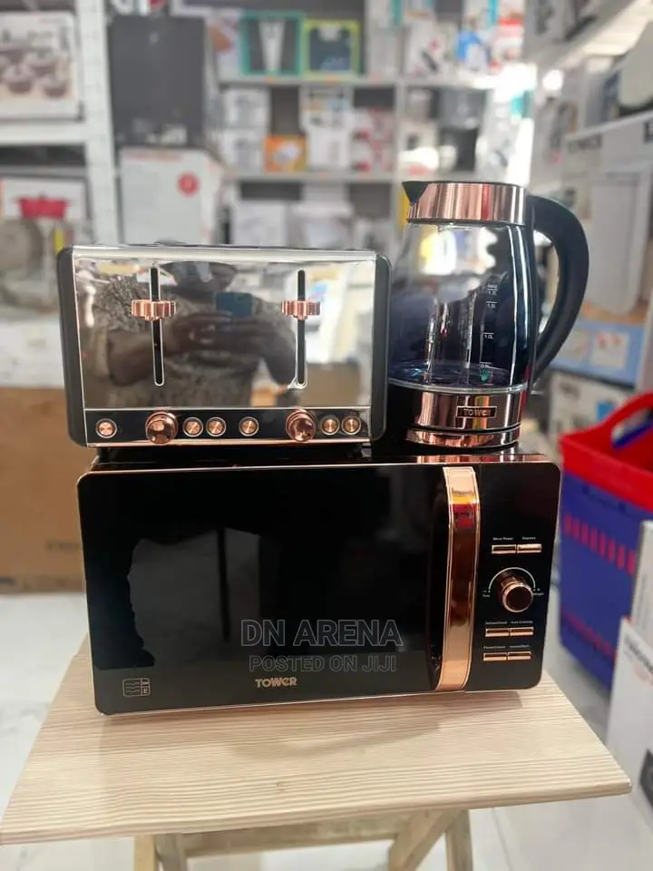 Tower Microwave, Kettle and Pop Up Toaster