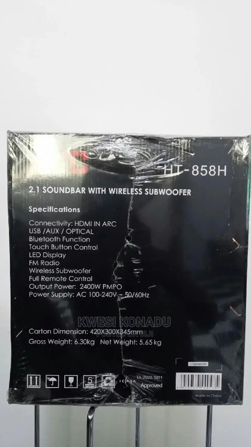 2026 Deep Bass JVC Ht858h Wireless Soundbar